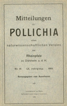 Mitteilungen der POLLICHIA, Nr. 19, 60. Jahrgang, 1903