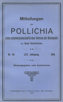 Mitteilungen der POLLICHIA, Nr. 29, 70. Jahrgang, 1915